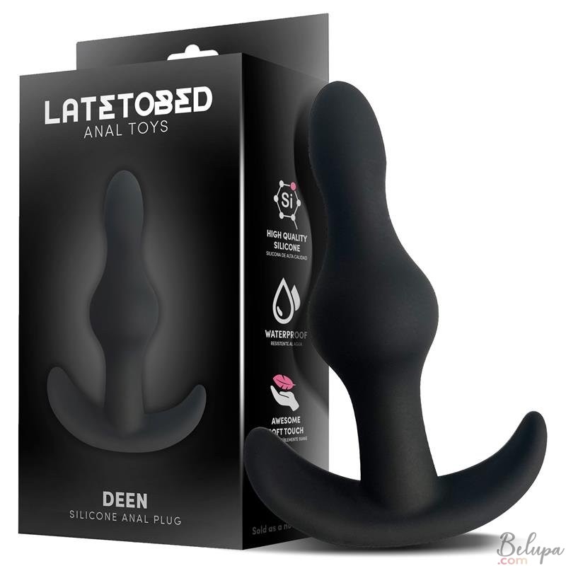 Wearable Silicone Anal Plug DEEN 8.2 x 2 cm Black