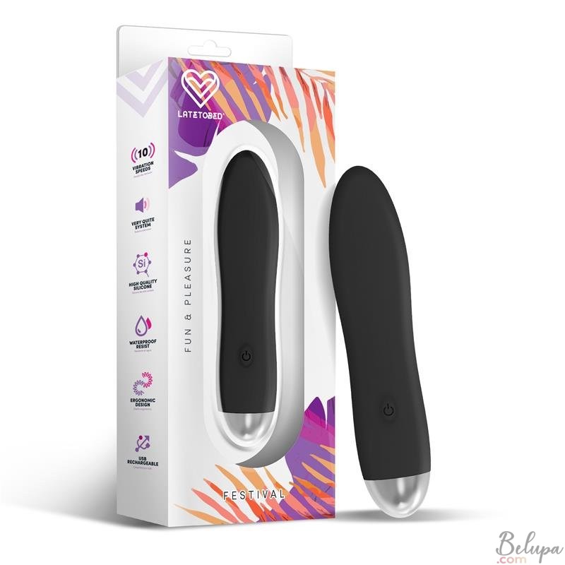 Silicone Clitoral Stimulator DAWEL 13.5 x 3 cm Black Rechargeable