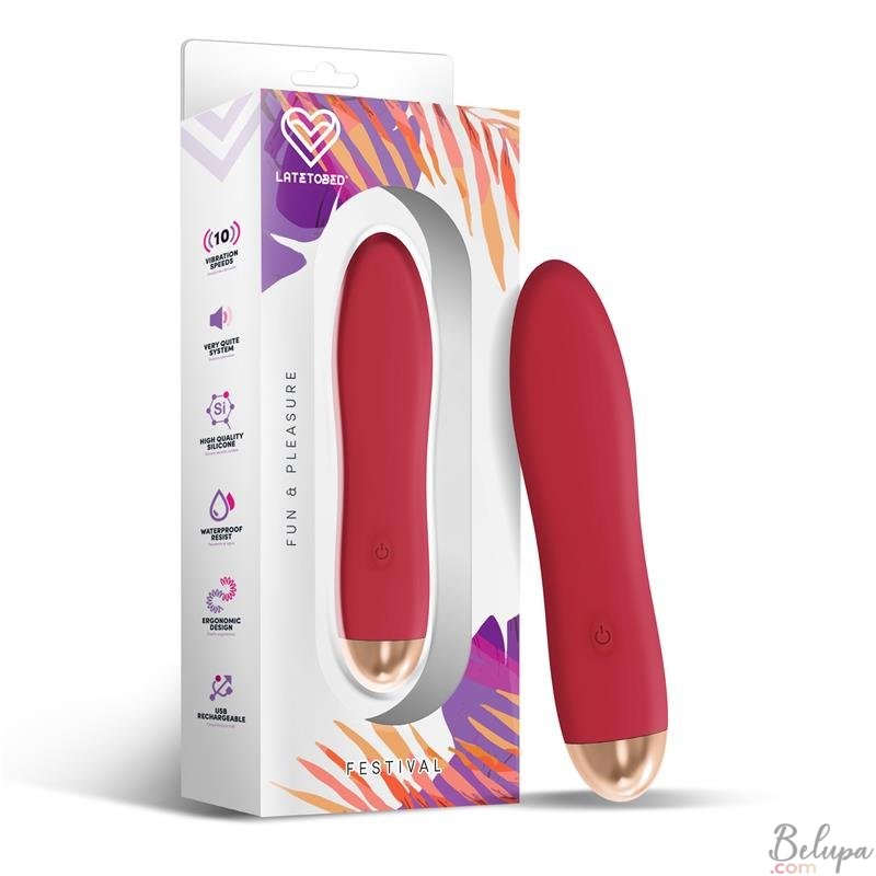 Silicone Clitoral Stimulator DAWEL 13.5 x 3 cm Red Rechargeable