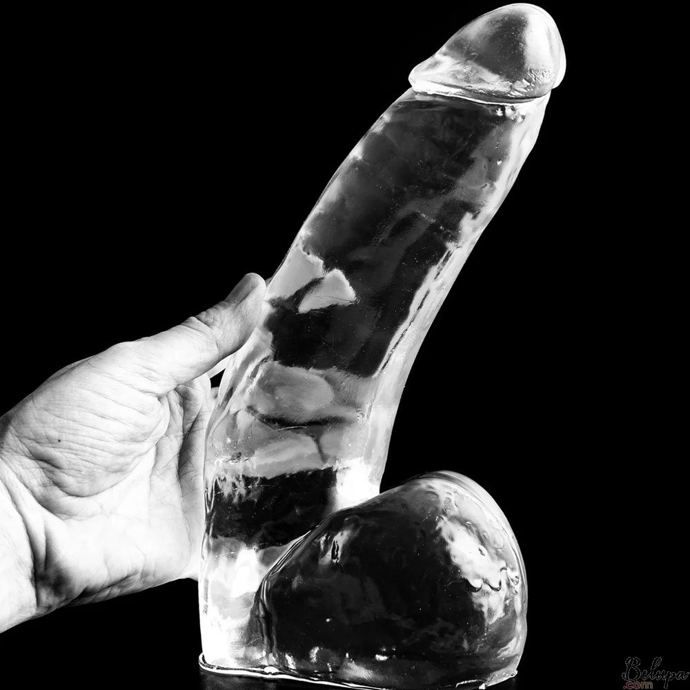 Giant Realistic Dildo TOLVER Dark Crystal 28 x 6.7 cm Transparent