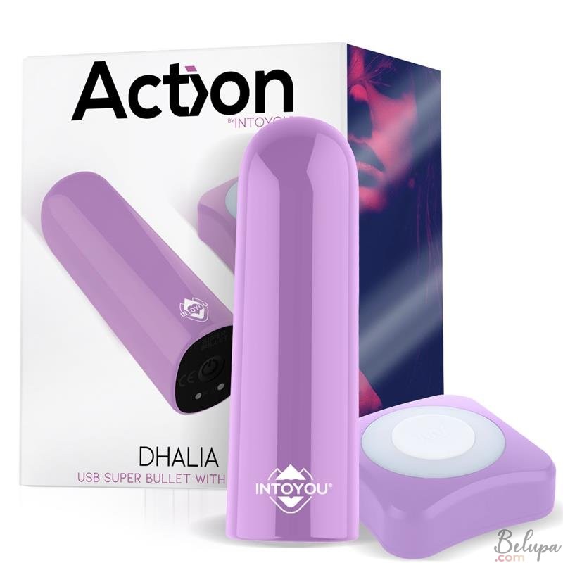 Mini Vibrator Bullet with Wireless Remote Control DHALIA 7.7 x 2.8 cm Lilac