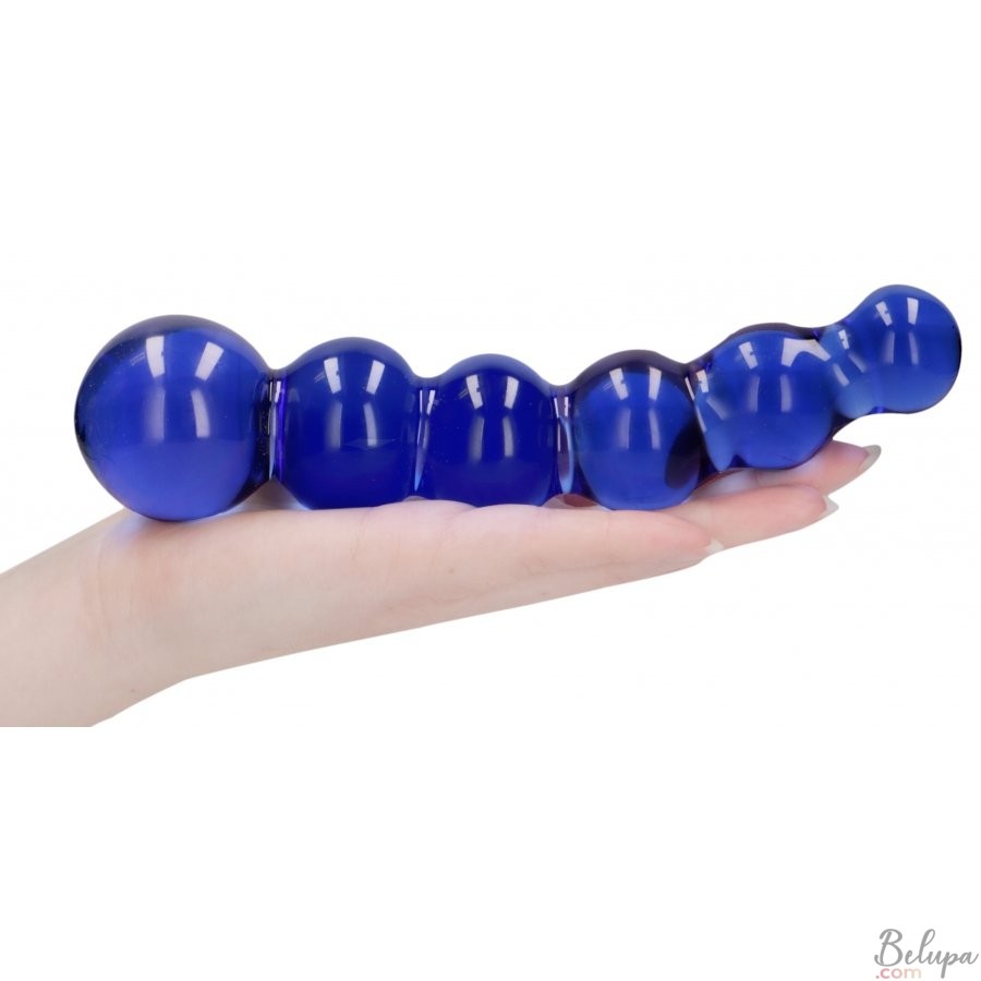 Glass Dildo PLANETS blue 18 x 4.3 cm