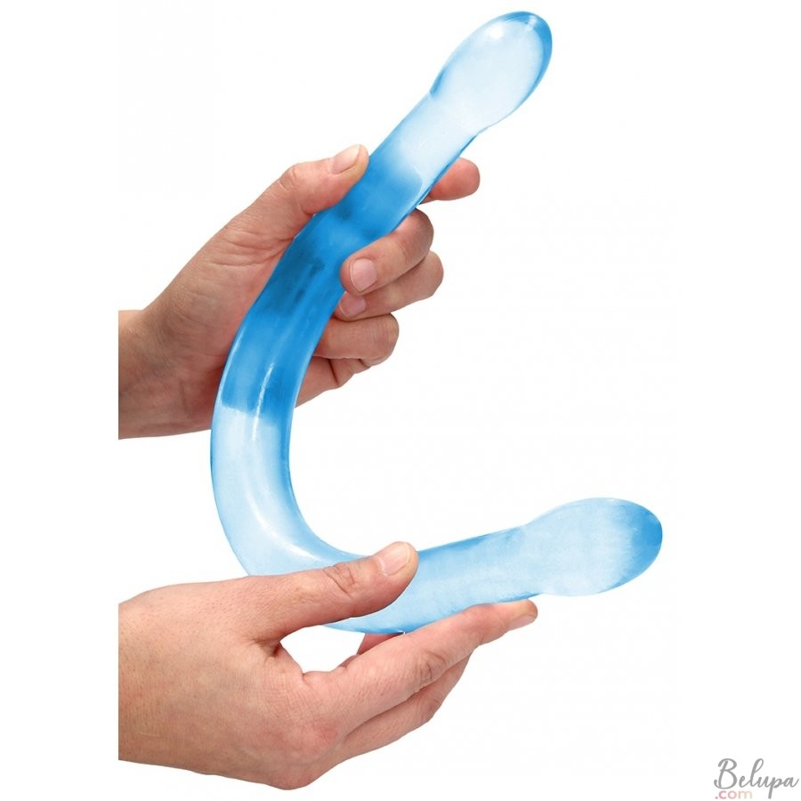 Double Dildo Real Rock Crystal Blue 42 x 3.5 cm