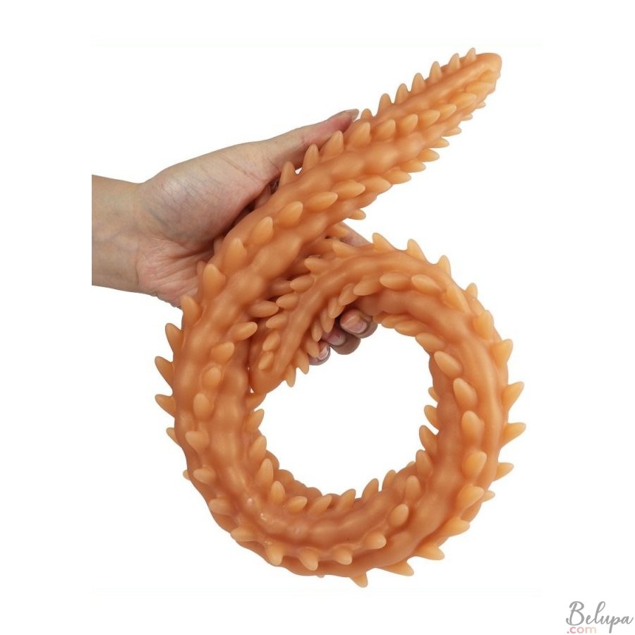 Double Silicone Dildo SCOLOP M Orange 50 x 4 cm