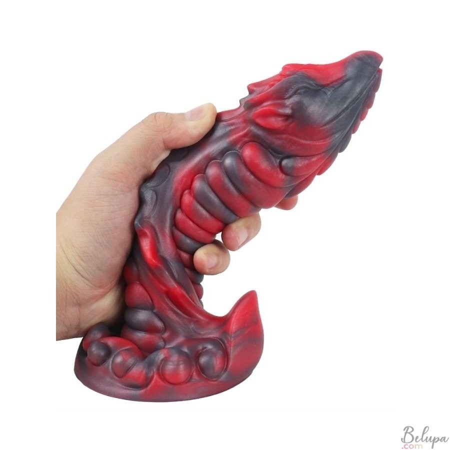 Silicone Dildo ALIEN FURAX Red and Black 24 x 5.7 cm