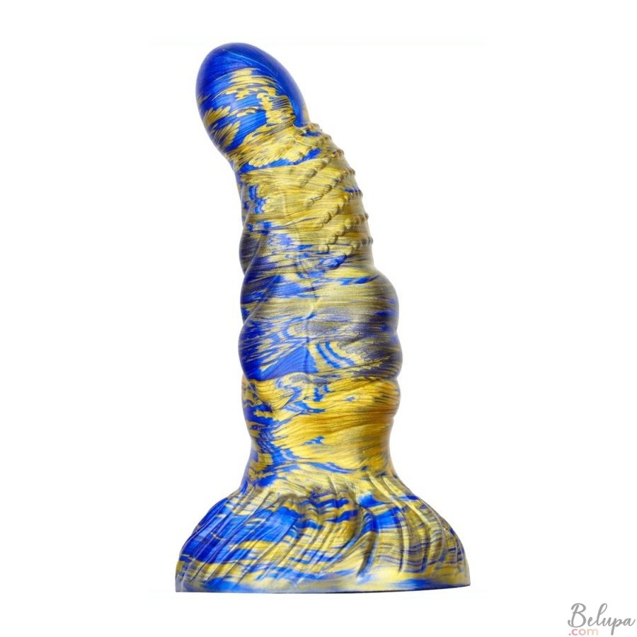Silicone Dildo NIRP Blue and Gold 19 x 5.3 cm