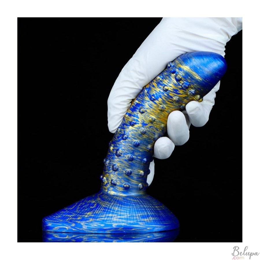 Silicone Dildo FANTASY SAPERLI Blue and Gold 21 x 4.5 cm