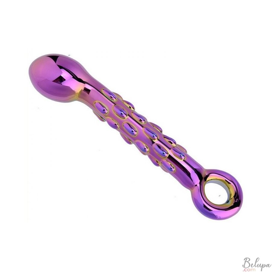 Glass Dildo DROPS Purple 13.6 x 3 cm