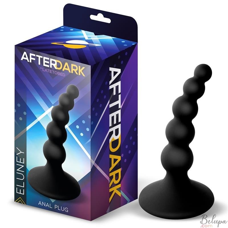 Silicone Anal Plug with Progressive Spheres ELUNEY 9 x 2.4 cm Black