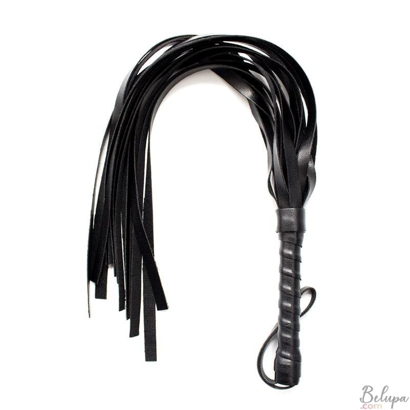 Multicord Flogger in Eco-leather, 45 cm, LateToBed BDSM Line Black