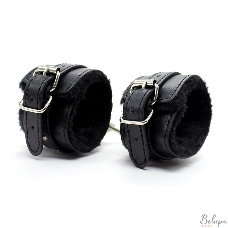 Adjustable Eco Leather Handcuffs with Padding LateToBed BDSM Line Black 