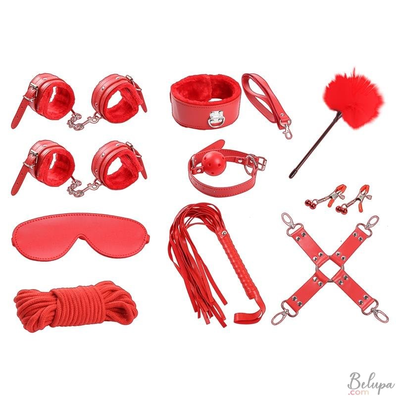 Bondage Kit Intoyou BDSM Line Set of 10 Red