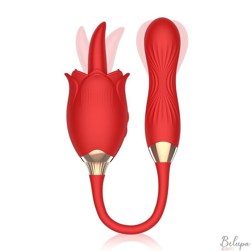 Clitoris Licker and Oscillating Vibrator in Silicone Martinella Rechargeable Red