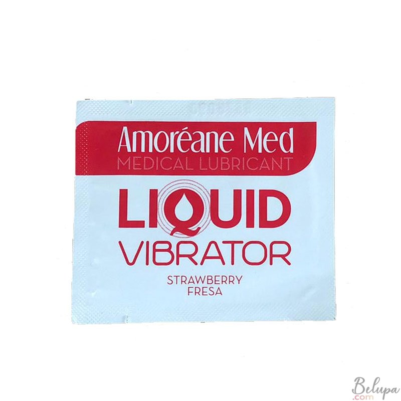 Vibrating Water-Based Lubricant with Strawberry Flavor Amoréane Intimate Care 2 ml Single Dose