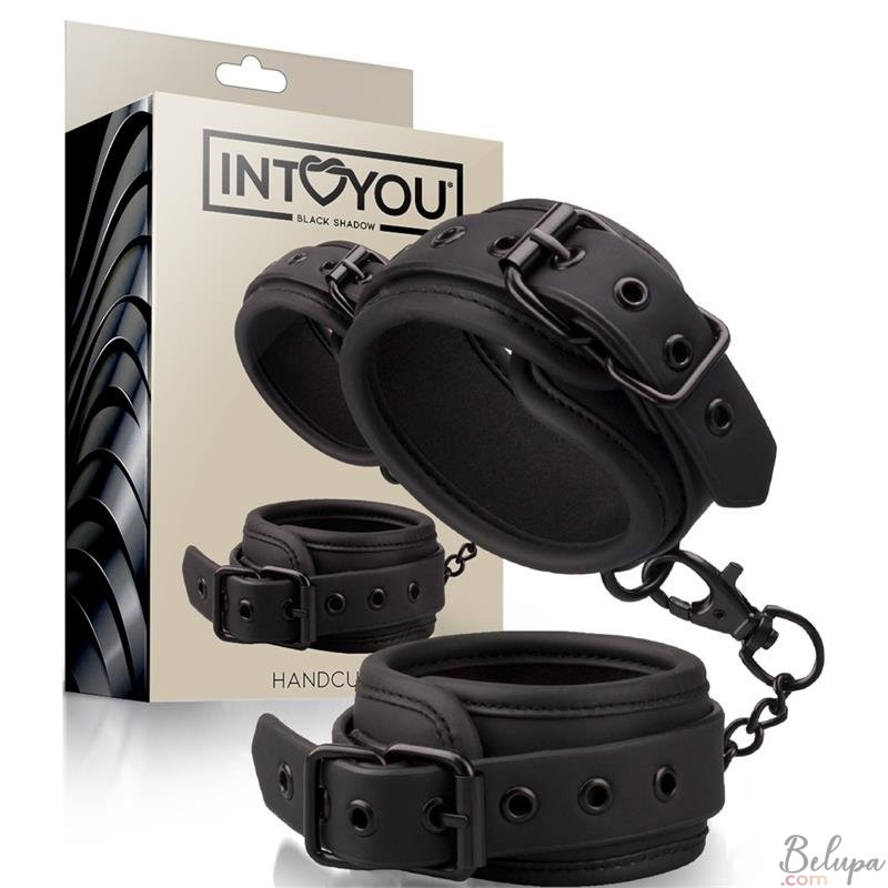 Handcuffs in Vegan Leather Black Shadow Adjustable Black