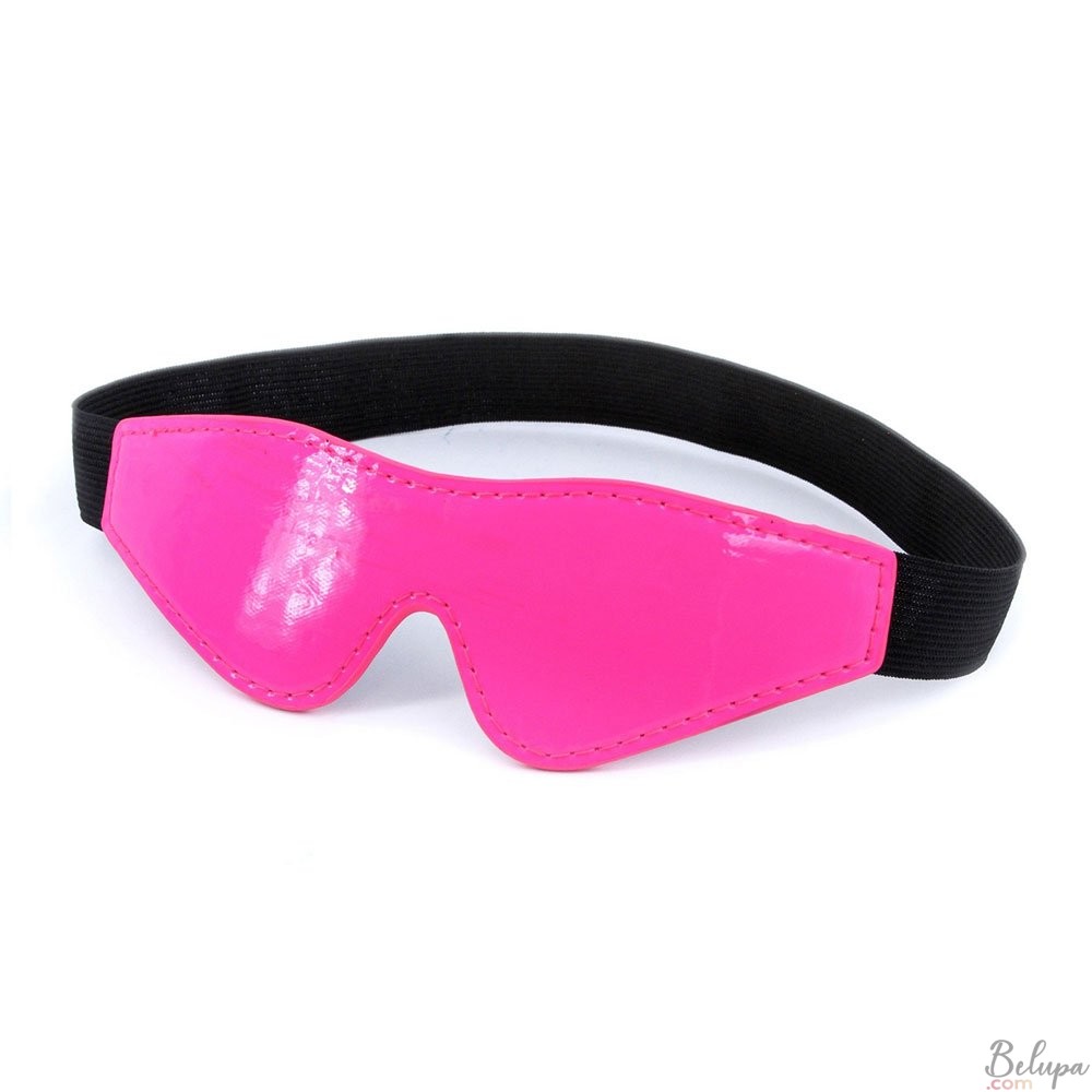 Elastic eye mask in vegan leather ELECTRA pink