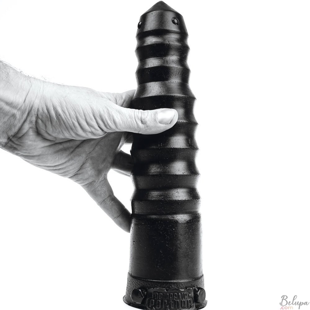 Giant Ultra Stimulating Dildo NAV61B by Domestic Partner measuring 31 x 7 cm in Black.