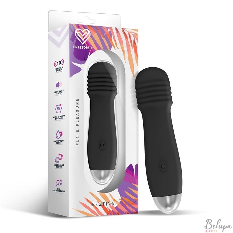 Silicone Clitoral Stimulator NESTA 12.5 x 3.5 cm Black Rechargeable