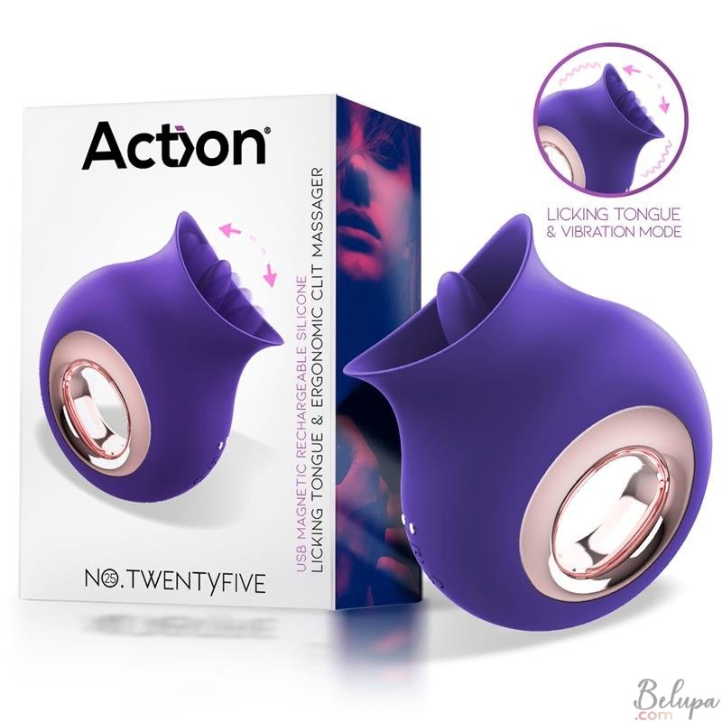 Silicone Clitoral Licker with Vibration NO. TWENTYFIVE Purple Rechargeable