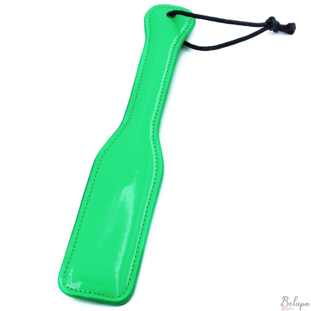 Paddle spanker in vegan leather ELECTRA 47 x 6.4 cm Green