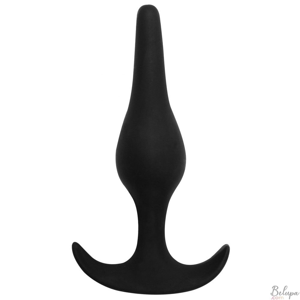 Wearable Anal Plug in Silicone SMOOTH 12.5 x 3 cm Black
