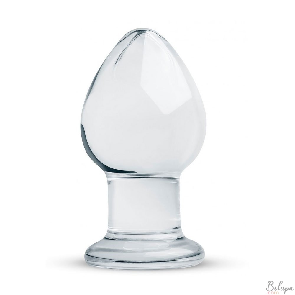 Anal plug N.26 Gildo Hand-made in glass 9 x 4.3 cm Transparent