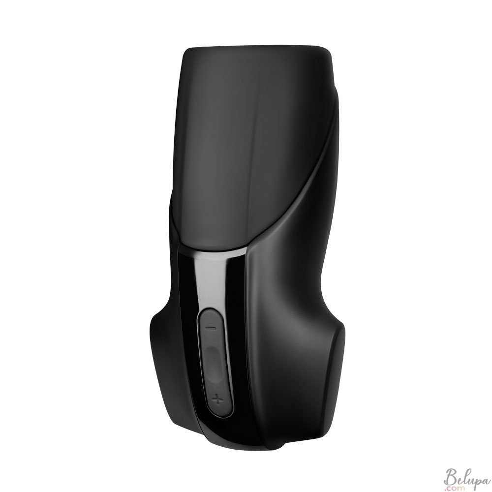 Vibrating Masturbator MEN VIBRATION Satisfyer in Black Rechargeable Silicone