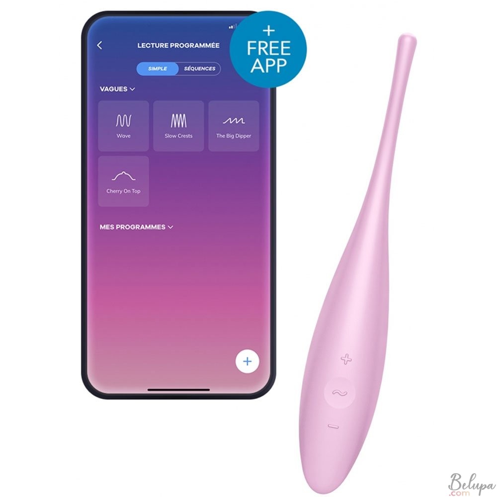 Concentrated Vibration Stimulator TWIRLING JOY Satisfyer in Silicone Rechargeable Pink 