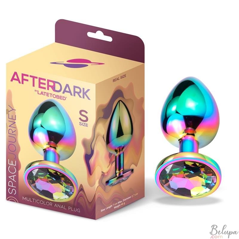 Metal Anal Plug with Multicolor Gem SPACE JOURNEY S 7 x 2.7 cm Multicolor