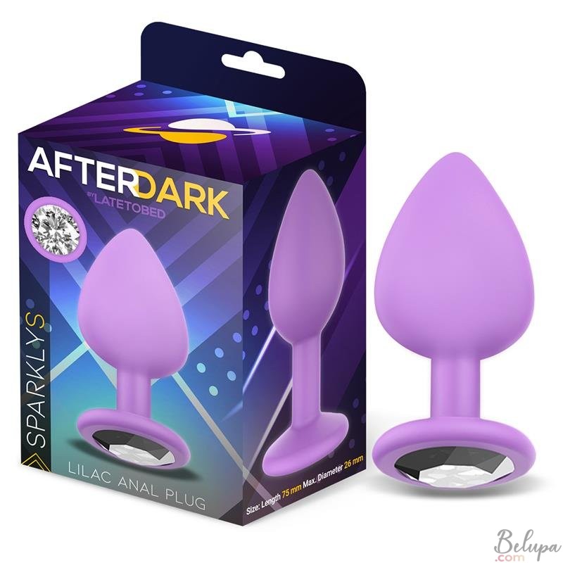 Silicone Anal Plug with White Gem SPARKLY S 7.5 x 2.6 cm Lilac