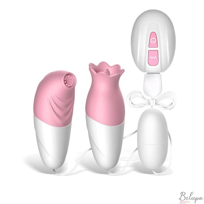 3-in-1 Stimulator with Vibrating Bristles, Clitoral Licker, and Vibrating Egg ORCHEST 3-in-1 Pink Rechargeable
