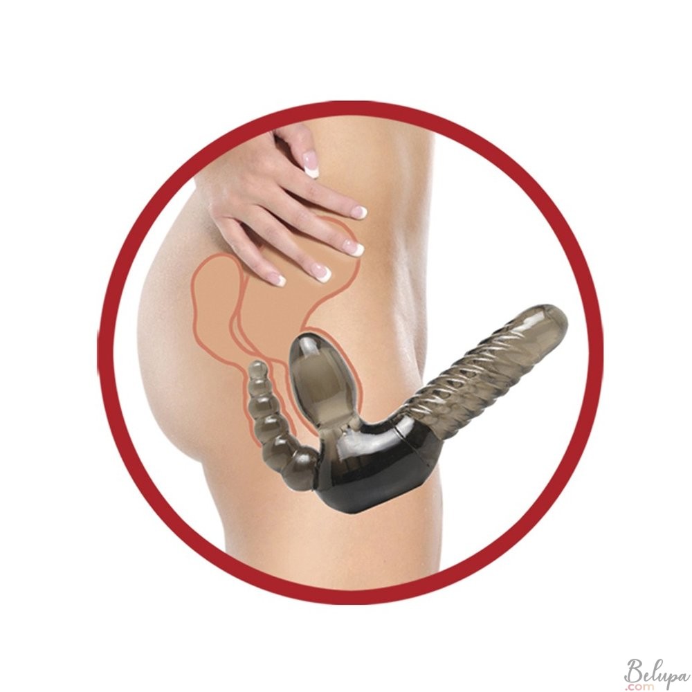 Strapless Strap-On with Anal Stimulator Fetish Fantasy Series 19.5 x 3.8 cm Black