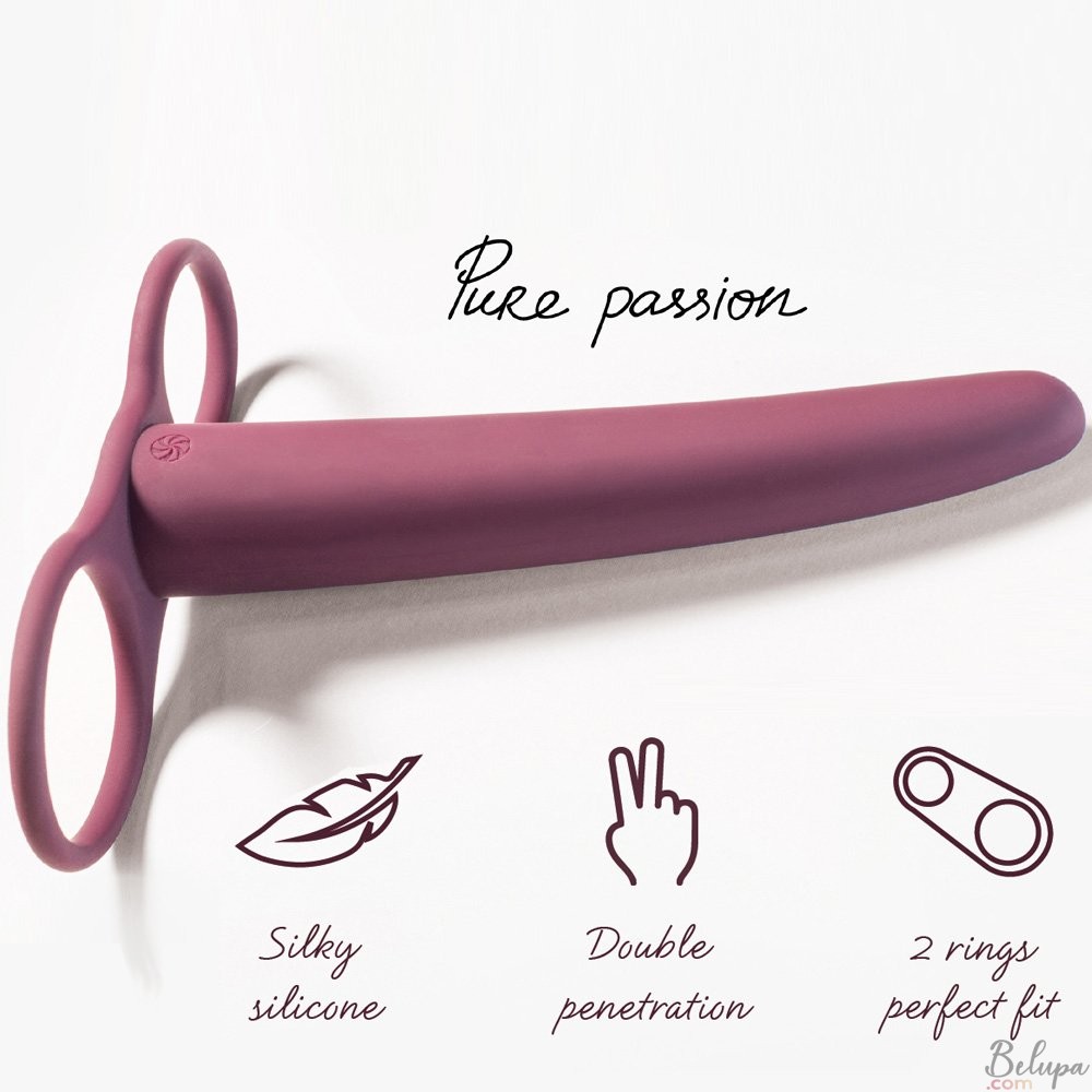 Strap-on for Double Penetration in Silicone GIMLET 16 x 2.8 cm Bordeaux