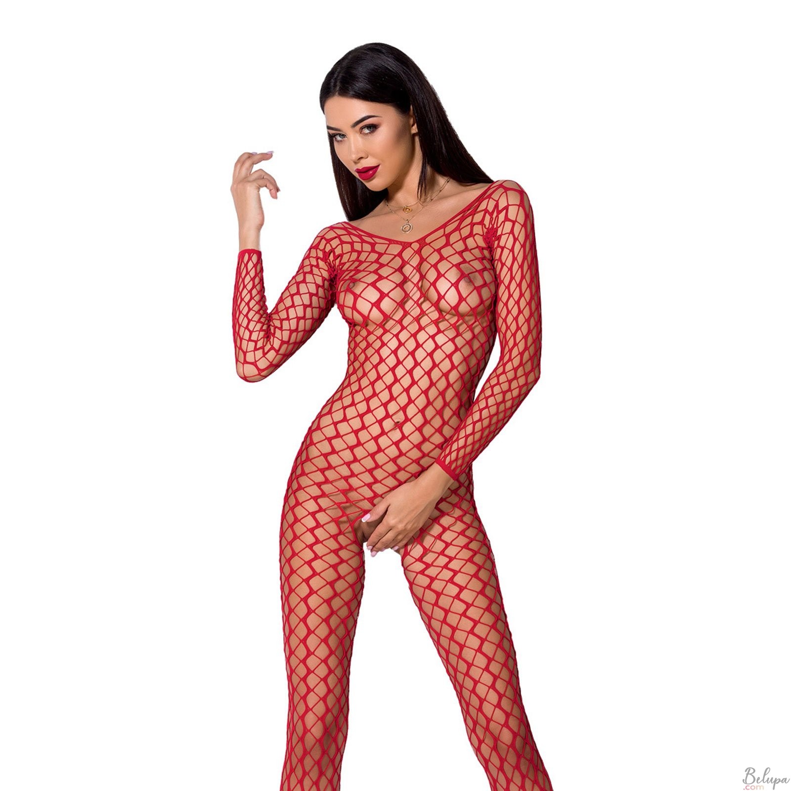 Crotchless Sexy Bodystocking in Red - One Size BS068