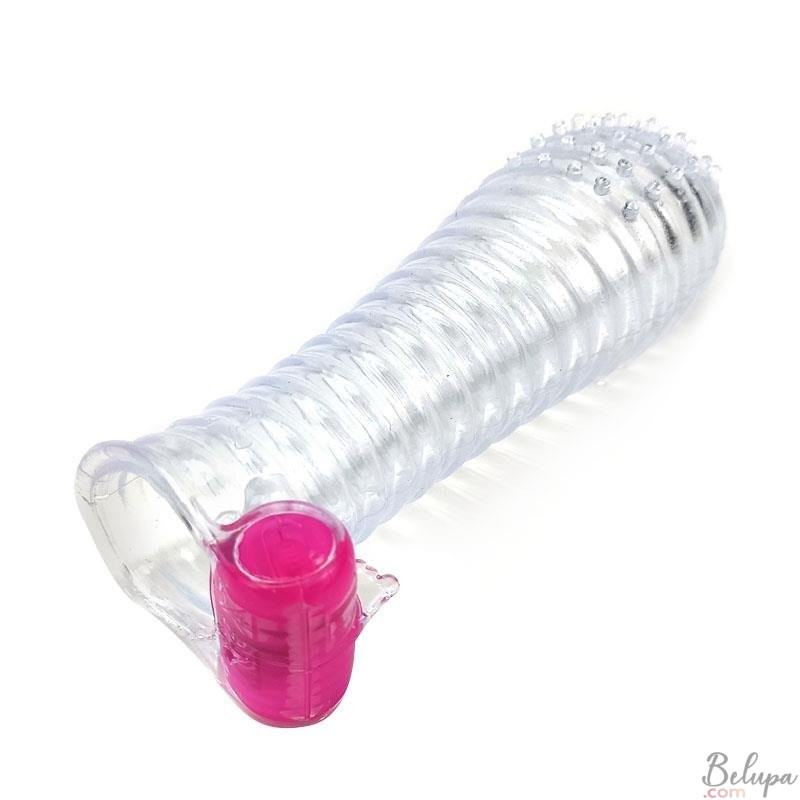 Vibrating Penis Sheath with Stimulating Texture A-Gusto 019 Transparent