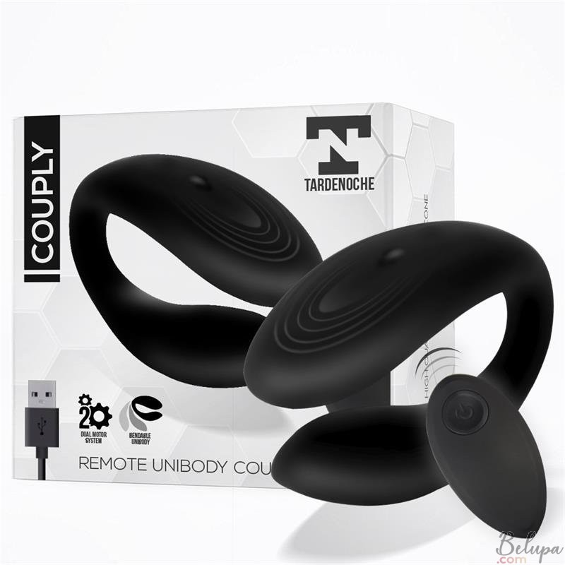 Silicone Couple Vibrator with Wireless Remote Control COUPLY Black