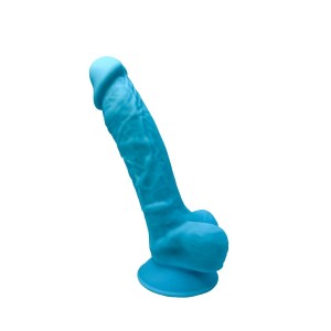 Realistic Silicone Dildo 17.6 x 3.5 cm MODEL 1 Blue