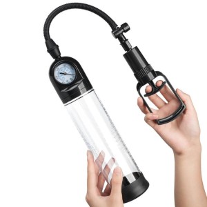 Penis Pump with Gauge and Silicone Sheath PSX03 31 x 7 cm Transparent