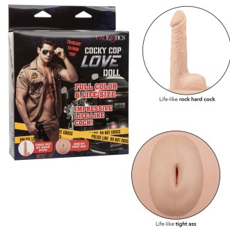 Inflatable COCKY COP Doll with Realistic Dildo 18 x 4 cm Light Skin