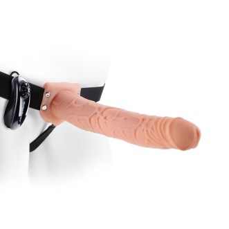 Vibrating Strap-On with Hollow Dildo Fetish Fantasy 29 x 4.8 cm Light Skin