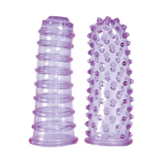 Set of 2 Stimulating Finger Sheaths LUSTFINGERS 8.2 x 3 cm Purple