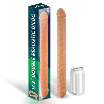 Realistic Double Dildo TRENT 44 x 4 cm Light Skin