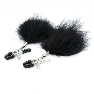 Adjustable Nipple Clamps with Pompon LateToBed BDSM Line Black