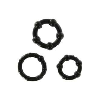 Set of 3 Cockrings in Silicone Scala Selection Black