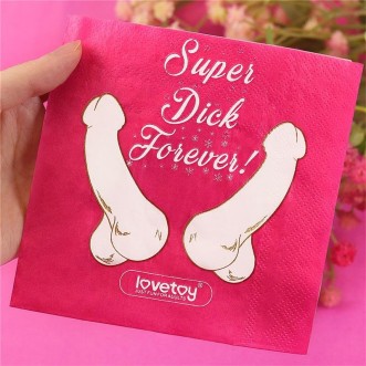 Paper Napkins SUPER DICK FOREVER 12.5 x 12.5 cm Fuchsia x 10