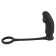 Cockring with Vibrating Anal Plug in Silicone Black Velvets 13 x 4.2 cm Black