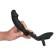 Cockring with Testicle Attachment and Vibrating Anal Plug in Silicone Black Velvets 10.3 x 3.3 cm Black