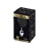 Metal Anal Plug with Black Fluffy Pompon FLUFFY M 8 x 3.5 cm Silver