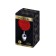 Metal Anal Plug with Red Fluffy Pompon FLUFFY L 9 x 4.1 cm Silver