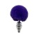 Metal Anal Plug with Purple Pompon FLUFFY TWIST M 8 x 3.4 cm Silver